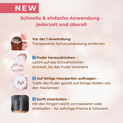 FreshPuff I Trockenshampoo-Puder-Stick für frische Haare unterwegs