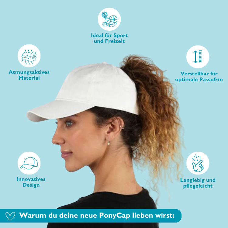 PonyCap I High Ponytail Baseball Cap für Sport und Alltag