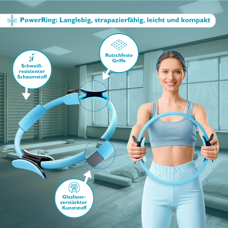 PowerRing I Multifunktionaler Fitness- und Pilatesring zum Muskelaufbau