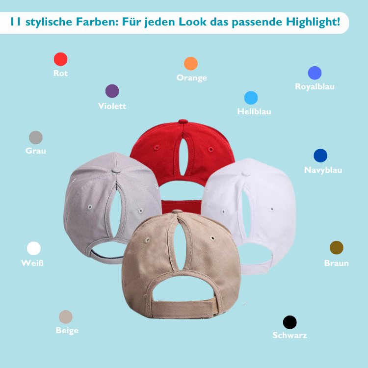 PonyCap I High Ponytail Baseball Cap für Sport und Alltag